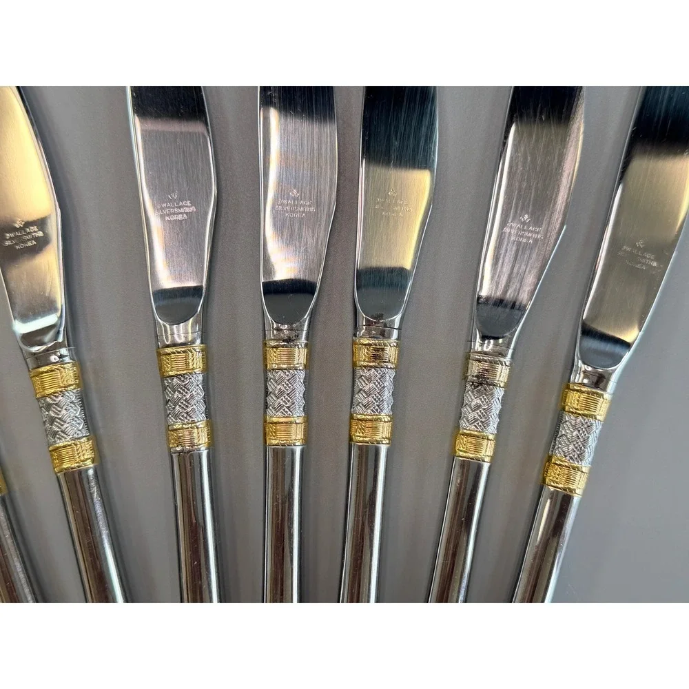 Wallace Silversmiths Aegean Weave Flatware 45 PCS Set Good Vintage Silverplate